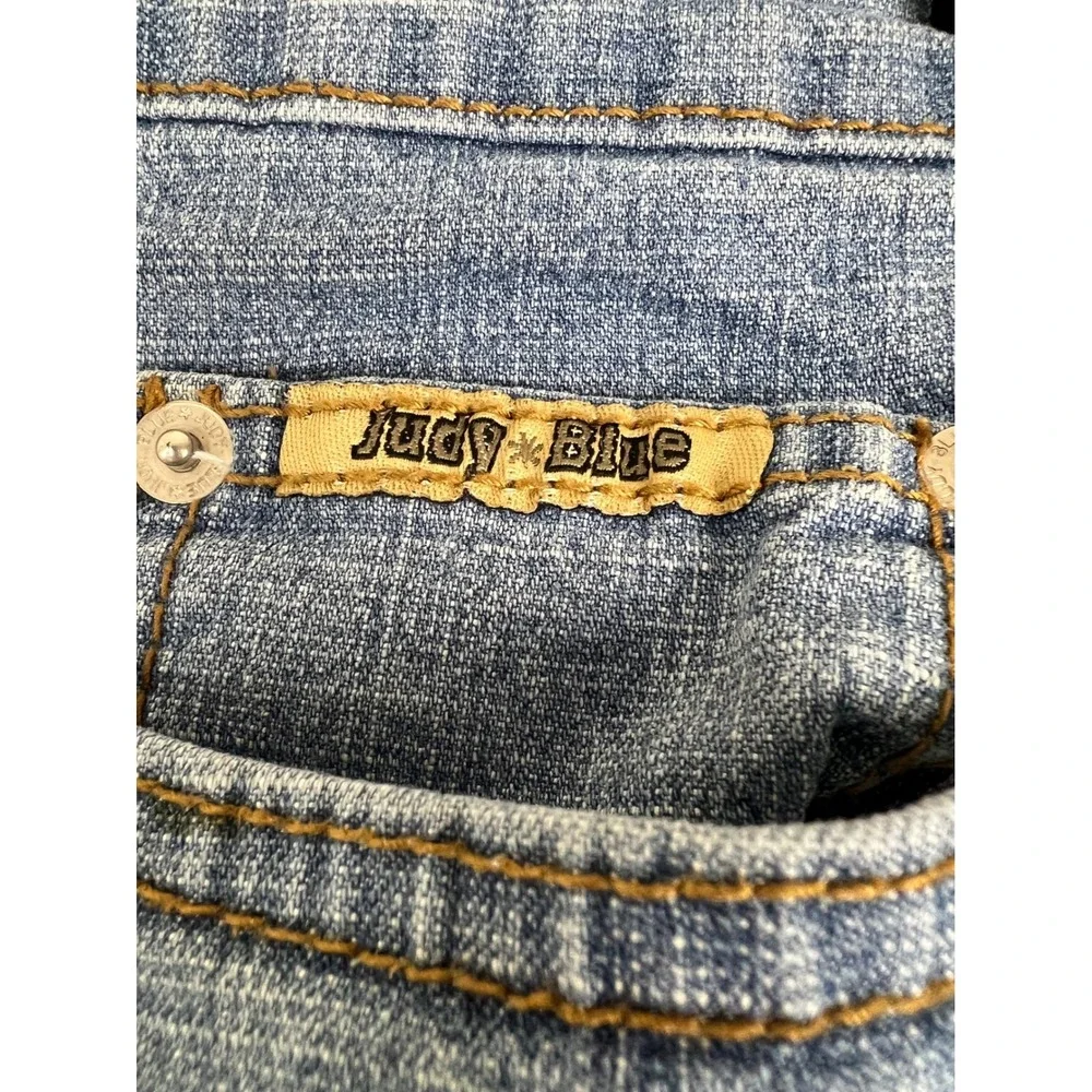 Judy Blue Womens Light Wash Flare‎ Leg Denim Jeans Embroidered Back Pockets 15
